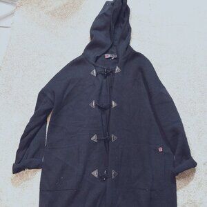 Hettemarks Maritime Wool Swedish Toggle Coat Men's Large Navy Blue Duffle Horn